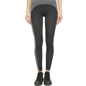 SPANX Womens Curved Lines Seamless Leggings Colorblock Black/Gray Medium